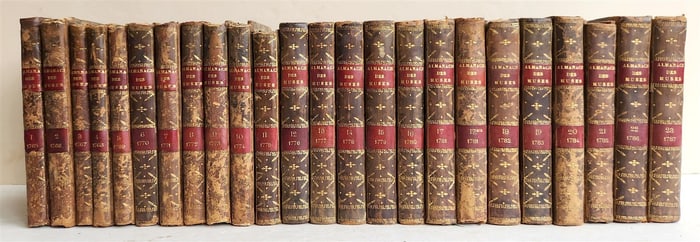 1765-1787 ALMANACH DES MUSES 24 VOLUMES antique POETRY LITERATURE DECORATIVE