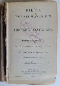 1886 BIBLE in DAKOTA INDIAN LANGUAGE NEW TESTAMENT antique AMERICANA rare
