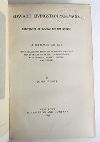 1894 EDWARD LIVINGSTON YOUMANS INTERPRETER of SCIENCE FOR THE PEOPLE antique