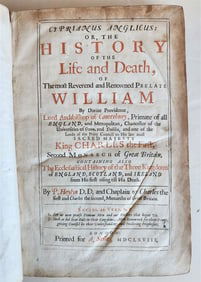 1668 CYPRIANUS ANGLICUS History of Life and Death of Prelate William antique