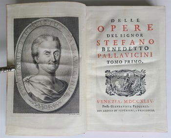 1744 ITALIAN POETRY antique DELLE OPERE DEL SIGNOR STEFANO BENEDETTO PALLAVICINI
