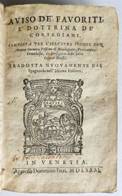1581 ANTONIO GUEVARA Doctrine of the Courtiers ANTIQUE vellum binding 16 century