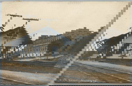 PENNSBORO PA RAILROAD STATION RAILWAY DEPOT ANTIQUE REAL PHOTO POSTCARD RPPC