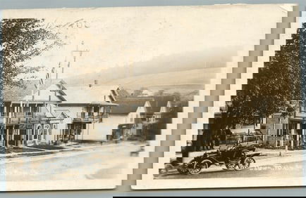 HOP BOTTOM PA MAIN STREET ANTIQUE REAL PHOTO POSTCARD RPPC