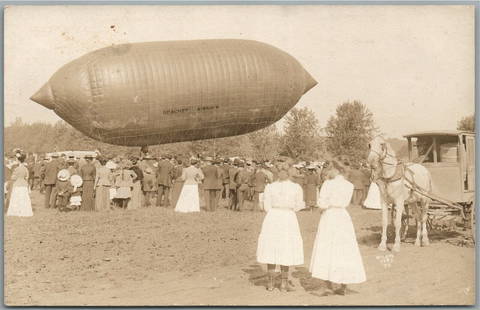 WILSON PARK PA US ZEPPELIN BEACHEY AIRSHIP ANTIQUE REAL PHOTO POSTCARD RPPC: WILSON PARK PA US ZEPPELIN BEACHEY AIRSHIP ANTIQUE REAL PHOTO POSTCARD RPPC