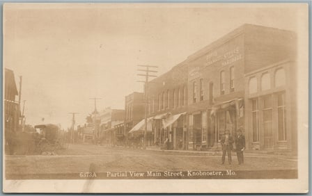 KNOBNOSTER MO MAIN STREET ANTIQUE REAL PHOTO POSTCARD RPPC