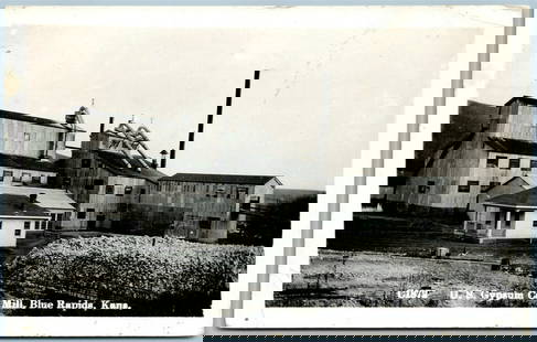 BLUE RAPIDS KS US GYPSIUM CO. MILL ANTIQUE REAL PHOTO POSTCARD RPPC: BLUE RAPIDS KS US GYPSIUM CO. MILL ANTIQUE REAL PHOTO POSTCARD RPPC