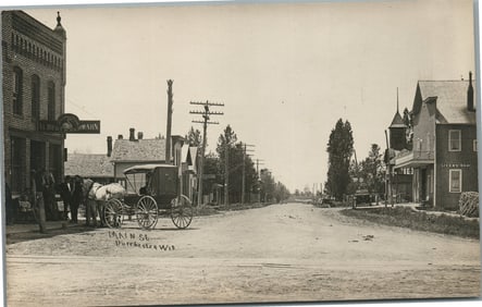 DORCHESTER WI MAIN STREET ANTIQUE REAL PHOTO POSTCARD RPPC