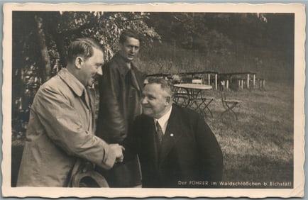 GERMAN WWII ERA HITLER ANTIQUE REAL PHOTO POSTCARD RPPC