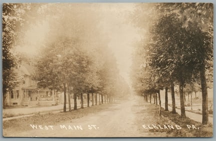 ELKLAND PA WEST MAIN STREET ANTIQUE REAL PHOTO POSTCARD RPPC