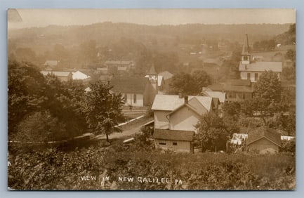 NEW GALILEE PA PANORAMA ANTIQUE REAL PHOTO POSTCARD RPPC