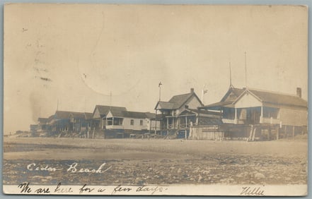MILFORD CT CEDAR BEACH ANTIQUE REAL PHOTO POSTCARD RPPC