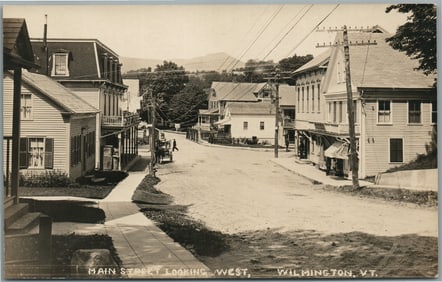 WILMINGTON VT MAIN STREET ANTIQUE REAL PHOTO POSTCARD RPPC