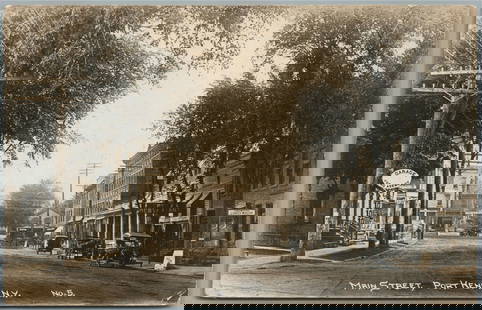 PORT HENRY NY MAIN STREET ANTIQUE REAL PHOTO POSTCARD RPPC: PORT HENRY NY MAIN STREET ANTIQUE REAL PHOTO POSTCARD RPPC