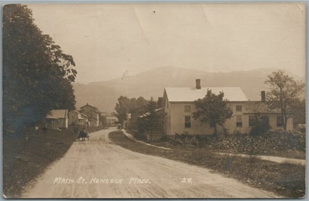 HANCOCK MA MAIN STREET ANTIQUE REAL PHOTO POSTCARD RPPC