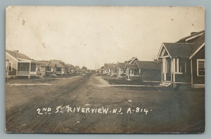 RIVERVIEW NJ SECOND STREET ANTIQUE REAL PHOTO POSTCARD RPPC