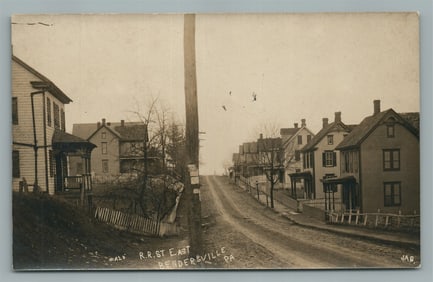 BENDERSVILLE PA RAILROAD STREET EAST ANTIQUE REAL PHOTO POSTCARD RPPC