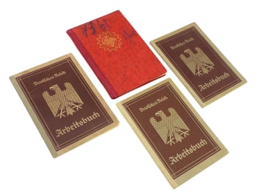 4 German WWII Arbeitsbuch Employment Books