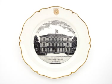German WWII Brown House Headquarters Porcelain Presentation Plate.