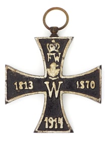 German WWI Paperweight With Motif Of Iron Cross