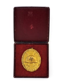 German WWII Cased Gold Wound Badge