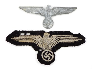 German WWII Waffen SS Sleeve Eagle with Visor Cap Eagle Insignia