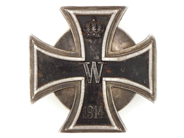 German WWI Screwback Iron Cross 1st Class in 800 Silver