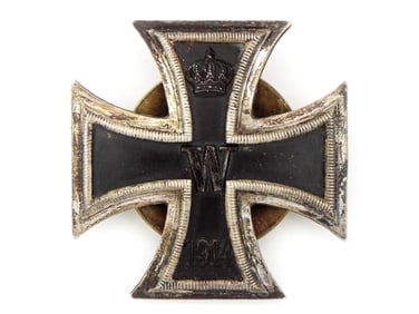 German WWI Screwback Iron Cross 1st Class in 800 Silver