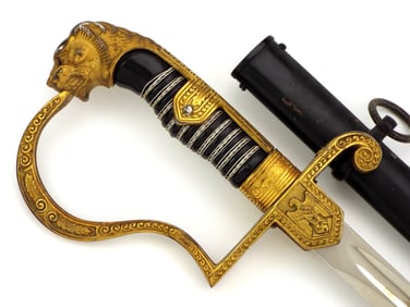 Scarce German WWII Field Marshal Series Lion Head ZIETEN Pattern Army Officer Sword by Carl Eickhorn