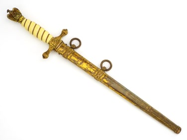 German WWII Naval Dagger by CARL EICKHORN with Lightning Bolt Scabbard