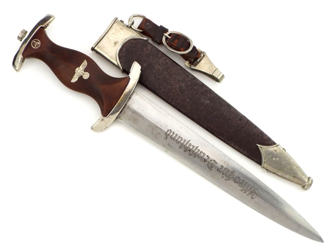 German WWII SA Dagger by Gottlieb Hammesfahr & Co. with Hanger RZM M.7/67/38.: German WWII SA Dagger by Gottlieb Hammesfahr & Co. with Hanger RZM M.7/67/38. Full length 14 Inches Blade length 8.5 Inches