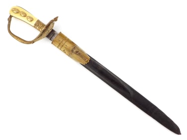 Large German WWII Senior Forestry Official Hirschfanger Cutlass Dagger