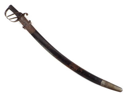 British Indian Army Cavalry Sword: A very nice example of a British Heavy Cavalry Sword as she used by troops, both native and English during the Indian campaigns. Wonderful retailer/maker mark of J. Bourne & Son on the spine with impr