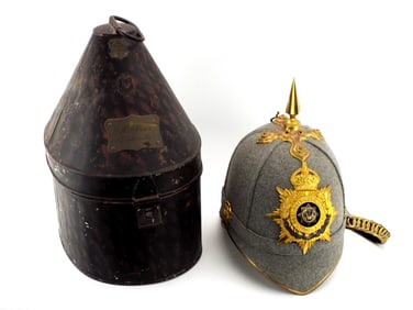 I'D Cheshire Regiment Officers Helmet with Tin
