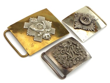Three Victorian British Military Belt Plates