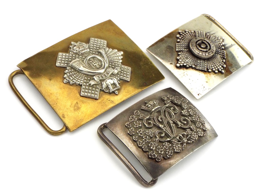 Three Victorian British Military Belt Plates: Three Victorian British Military Belt Plates