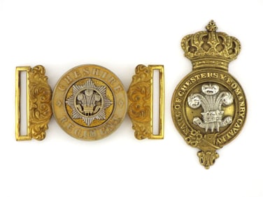 Very Good Cheshire Regiment Buckle & Yeomanry Badge