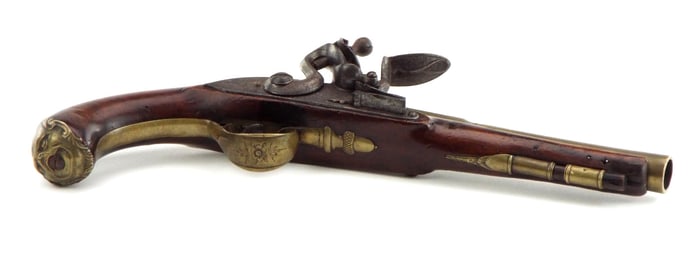 American Revolution War Brass Barreled Queen Anne Pistol