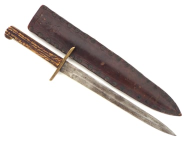 Rare Greek WWII Large Fighting Knife. Horn Handle