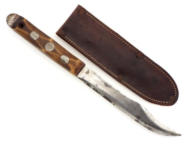 American WWII EK Model 2 Fighting Knife With Correct Scabbard by John Ek of Hamden Connecticut