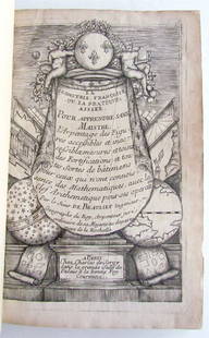 1676 GEOMETRY Mathematics BEAULIEU surveying measurements fortifications antique: - La geometrie francoise ou la Pratique aisee pour apprendre sans maistre l'arpentage.. mesures - by Jean de Beaulieu. Paris, Charles de Sercy; 1676. French geometry, or easy practice for learning wit