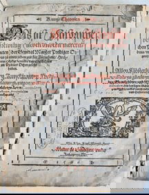 1596 HISTORICAL CHRONICLE of GERMAN RELIGIOUS ORDER antique Kurtze Chronica RARE