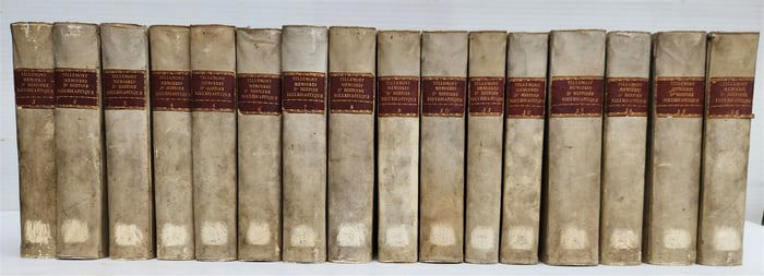 1732 ECCLESIASTICAL HISTORY 16 VELLUM BOUND VOLUMES antique SET