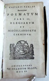 1655 POEMATUM ELEGIARUM by Caspar Barlaeus antique VELLUM BOUND POETRY
