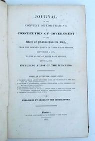 1832 JOURNAL OF CONVENTION for FRAMING A CONSTITUTION OF MA GOVERNMENT antique