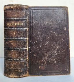 1857 BIBLE in ENGLISH antique NEW YORK AMERICANA pre-Civil War