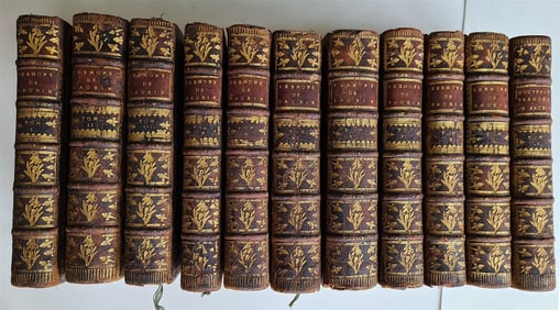 1748-1755 SERMONS by SAURIN 11 VOLUMES antique in FRENCH 18th CENTURY