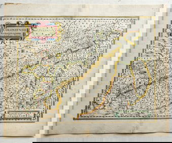 1640 MAP of GERMANY COLOGNE by WILLEM BLAEU antique AUTHENTIC hand colored