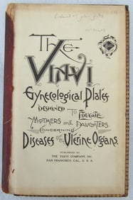 1909 GYNECOLOGICAL PLATES antique leather bound
