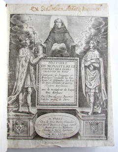 1634 antique Histoire du monastere et convent des Peres in FRENCH: Histoire du monastere et convent des Peres. Celestins de Paris. contenant ses antiquites et privileges, ensemble les tombeaux et epitaphes des rois, des ducs d'Orleans et autres illustres personnes. A